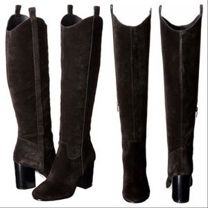 Via Spiga Black Over the Knee Boots